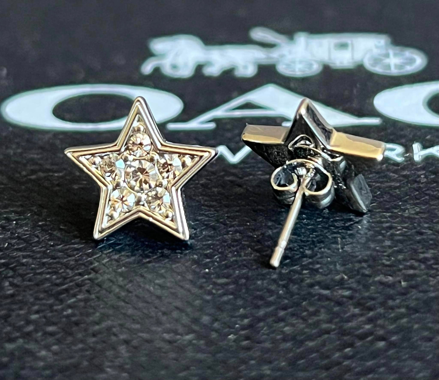 Coach Signature and Pave Star Stud Earrings