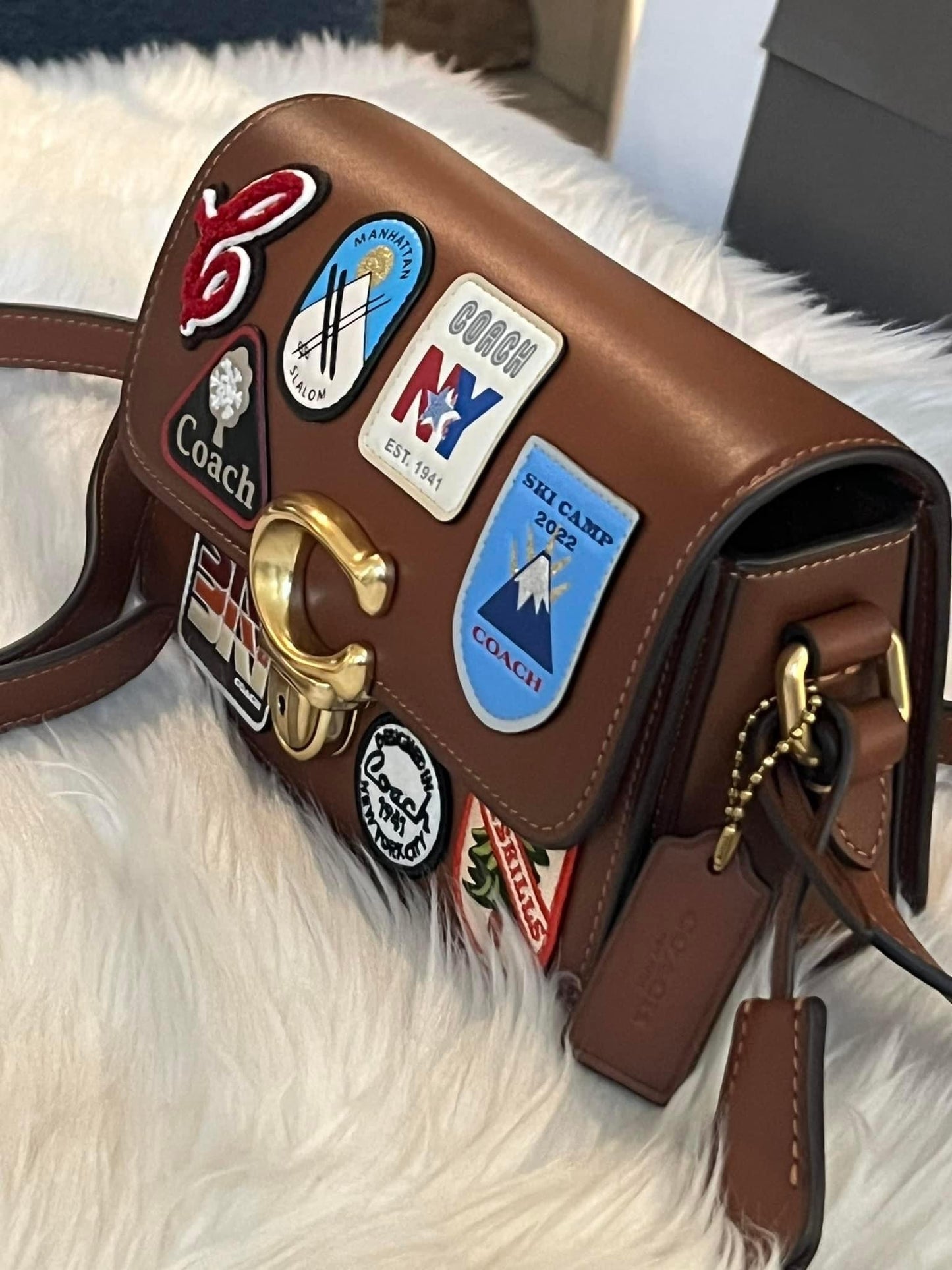 Coach Studio Shoulder Bag 19 with Patches