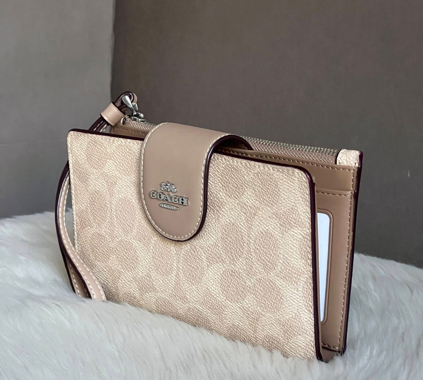 Coach Phone Wallet In Signature Canvas