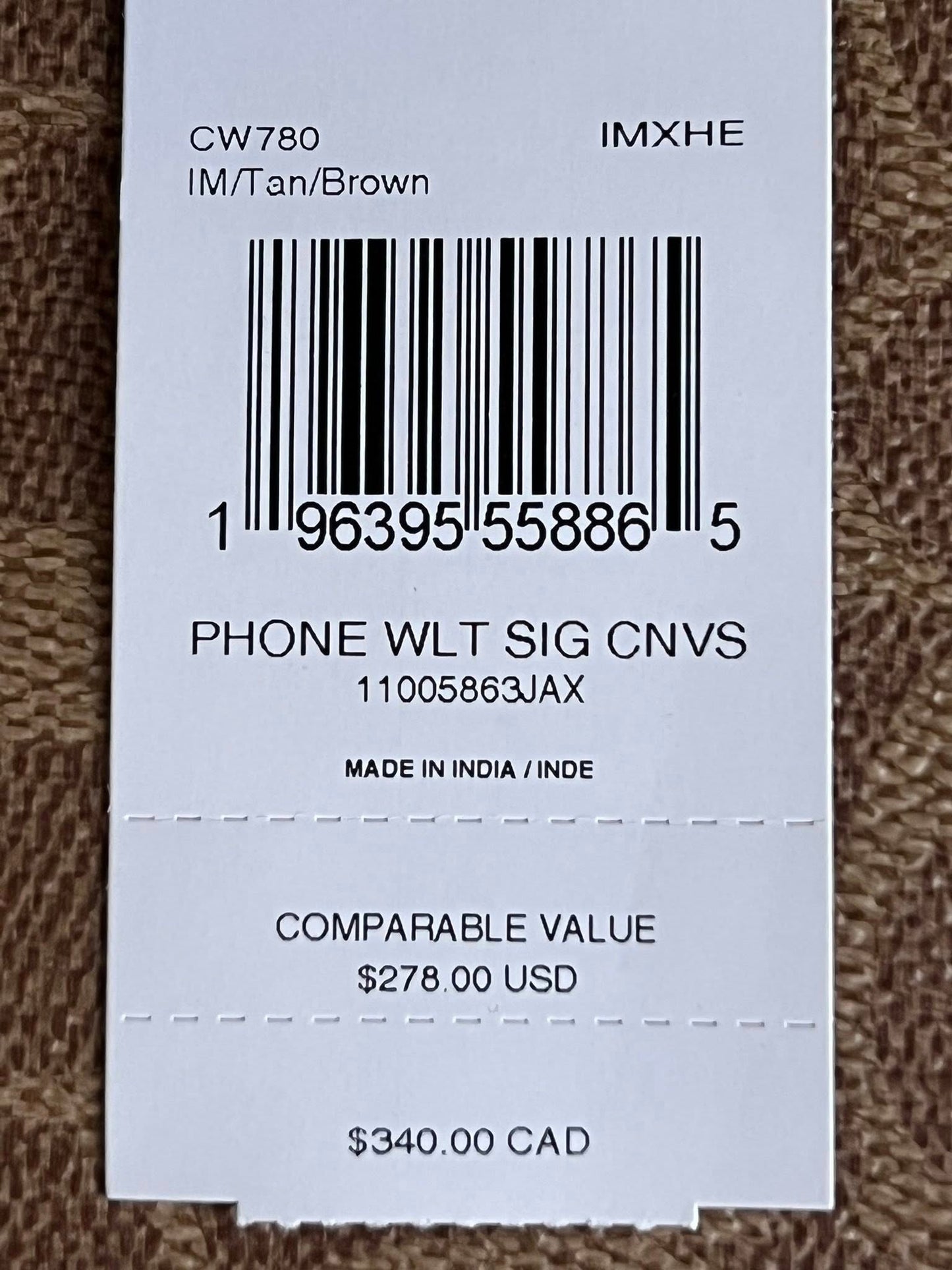 Coach Phone Wallet In Signature Canvas