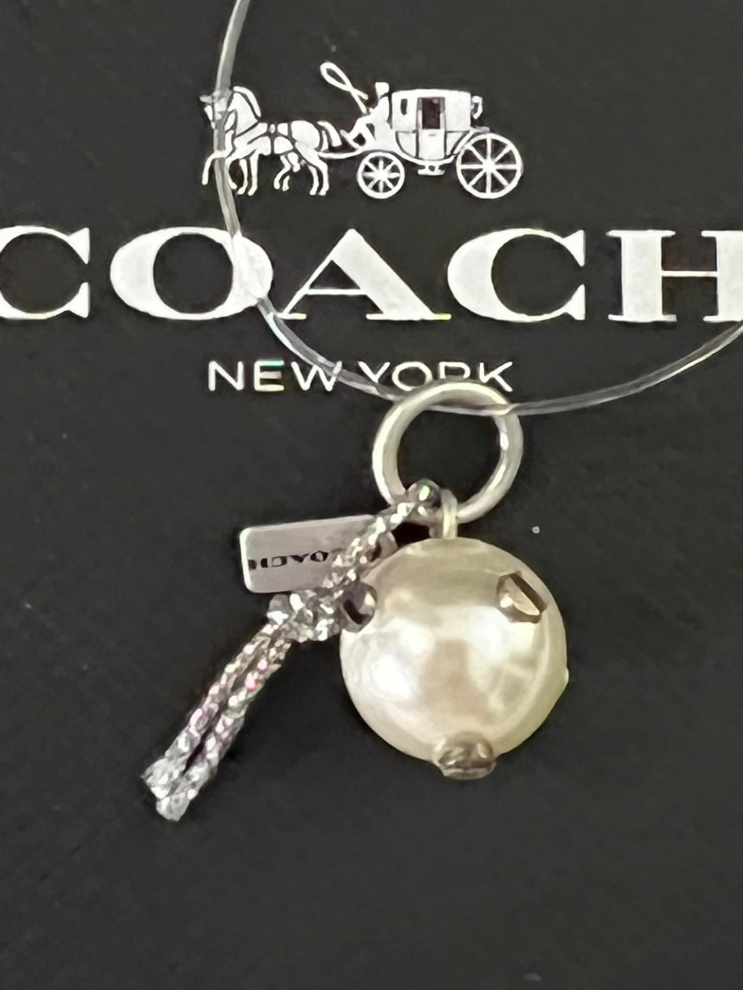 Coach Nailhead Pearl Charm