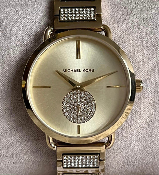 Michael Kors Women's Portia Pave Gold Dial Watch