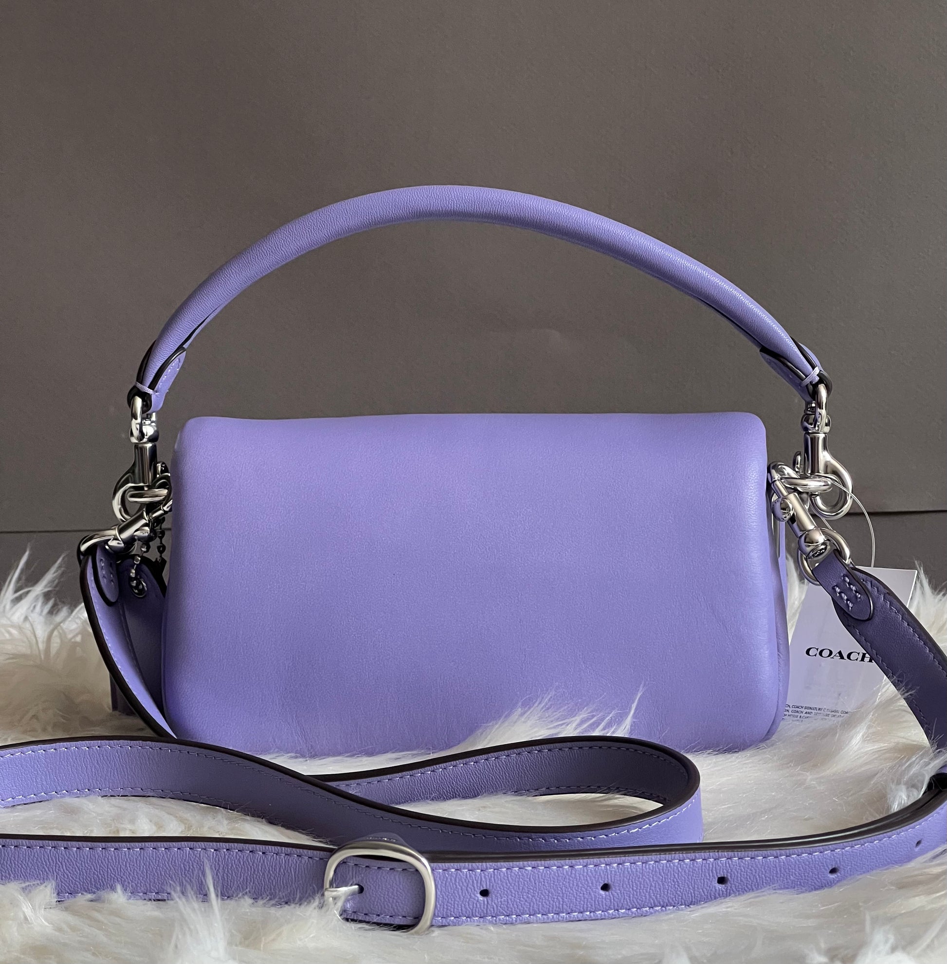 COACH Pillow Tabby 18 Leather Shoulder Bag in Purple