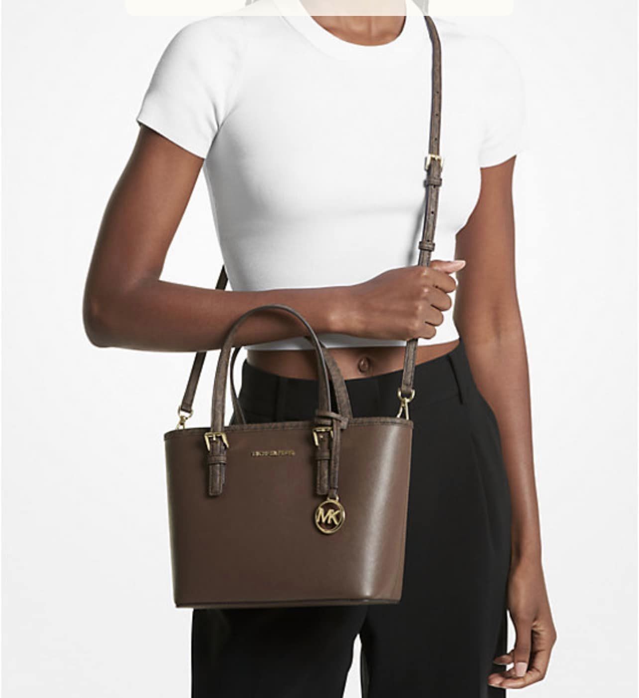 Michael Kors Jet Set Travel XS Logo Top-Zip Tote Bag