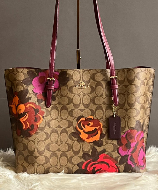 Coach Mollie Tote in Signature Canvas with Jumbo Floral Print