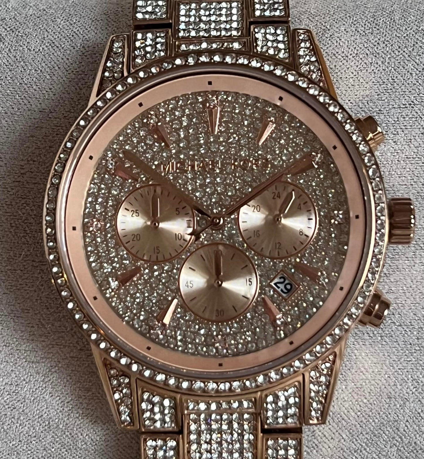 Michael Kors Women’s Ritz Pave Rose Gold-Tone Watch