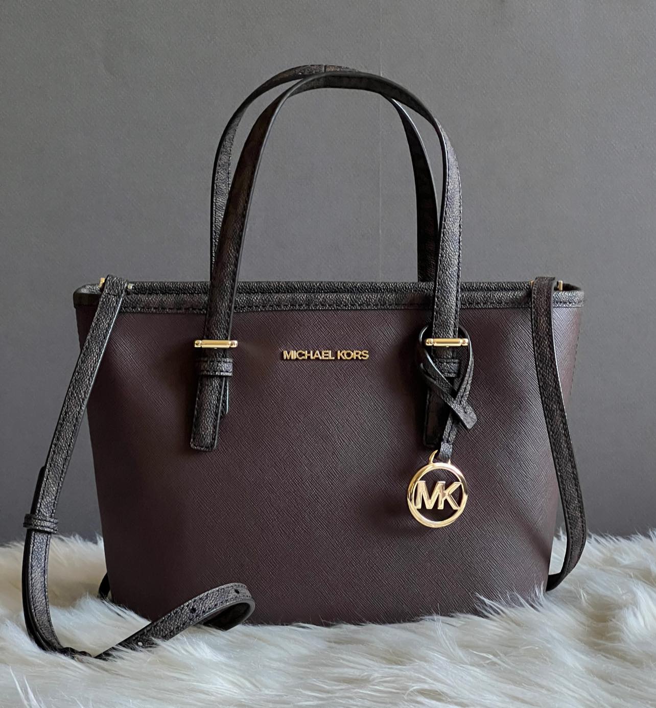 Michael Kors Jet Set Travel XS Logo Top-Zip Tote Bag