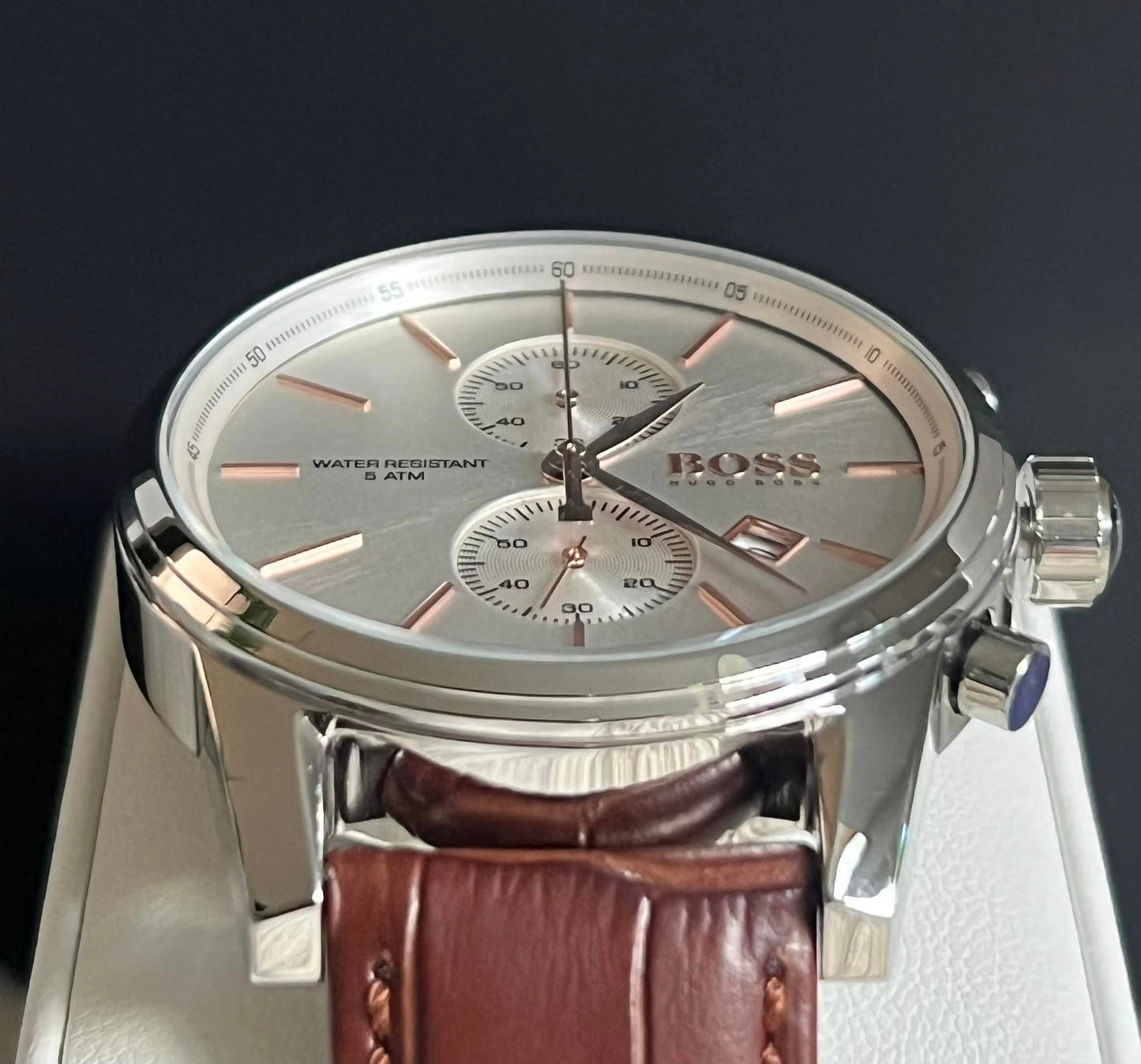 Hugo Boss Men’s Chronograph Leather Strap Quartz Watch