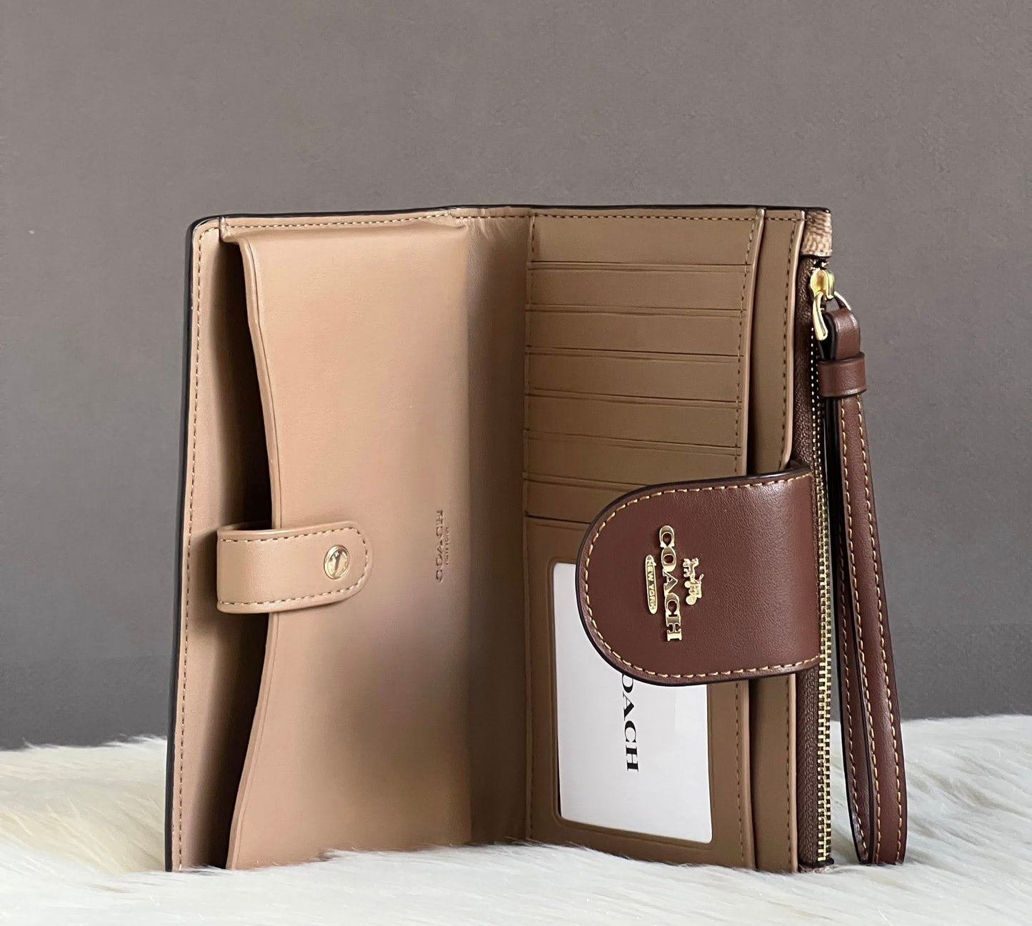 Coach Phone Wallet In Signature Canvas