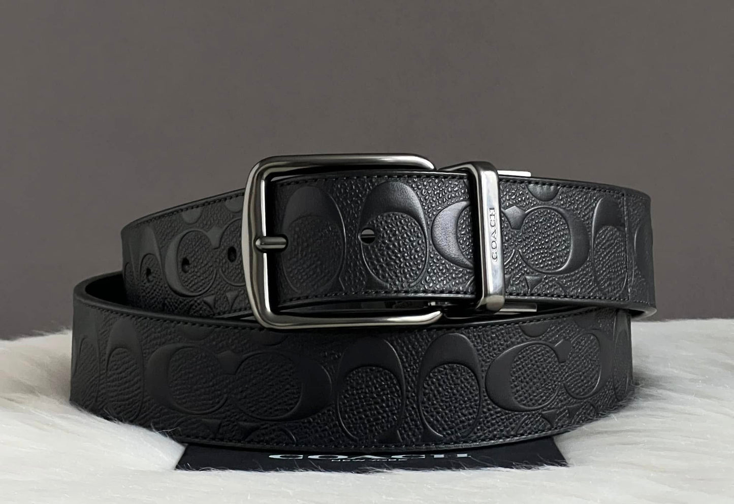 Coach Harness Buckle Cut To Size Reversible Belt