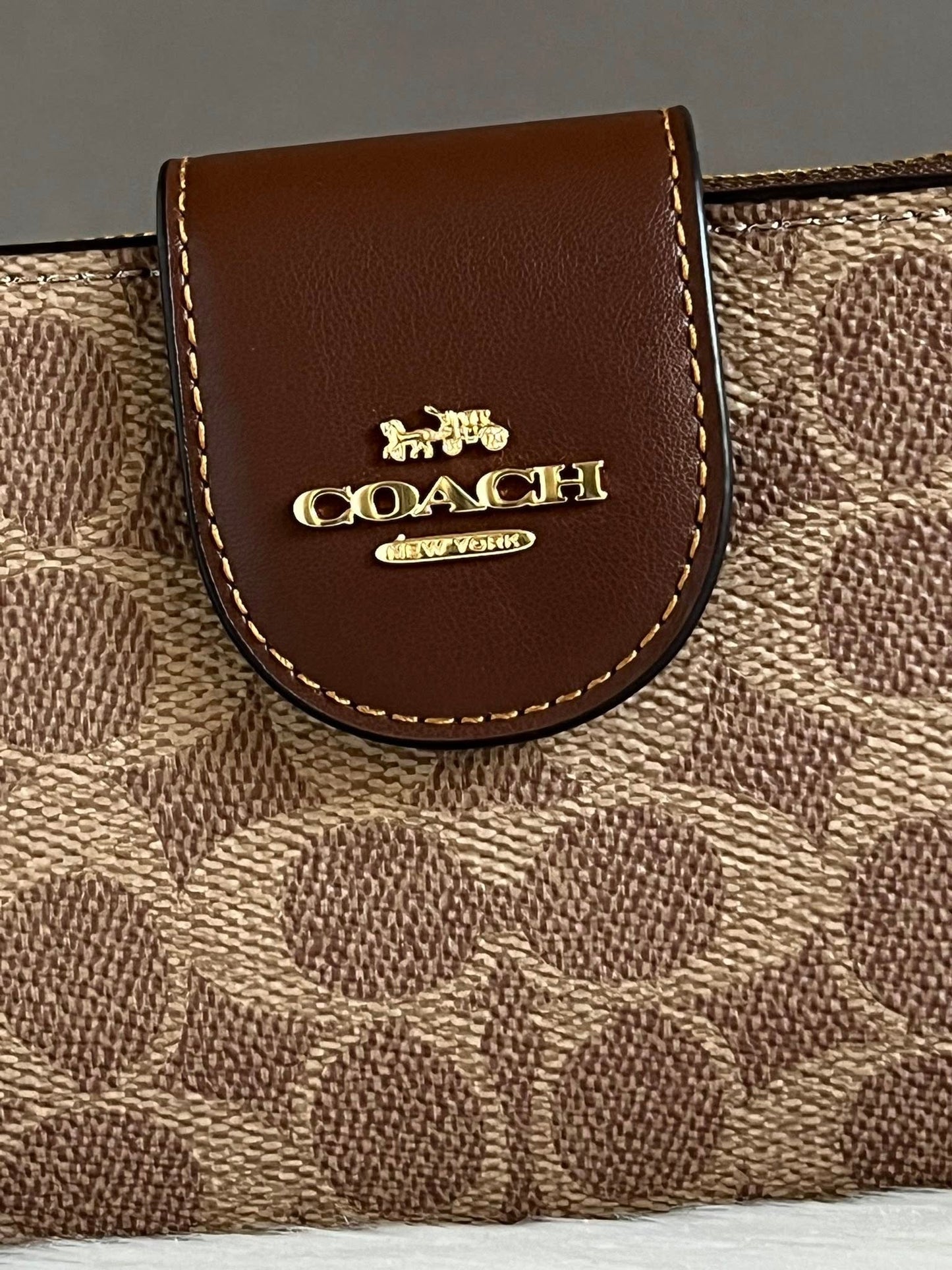 Coach Phone Wallet In Signature Canvas