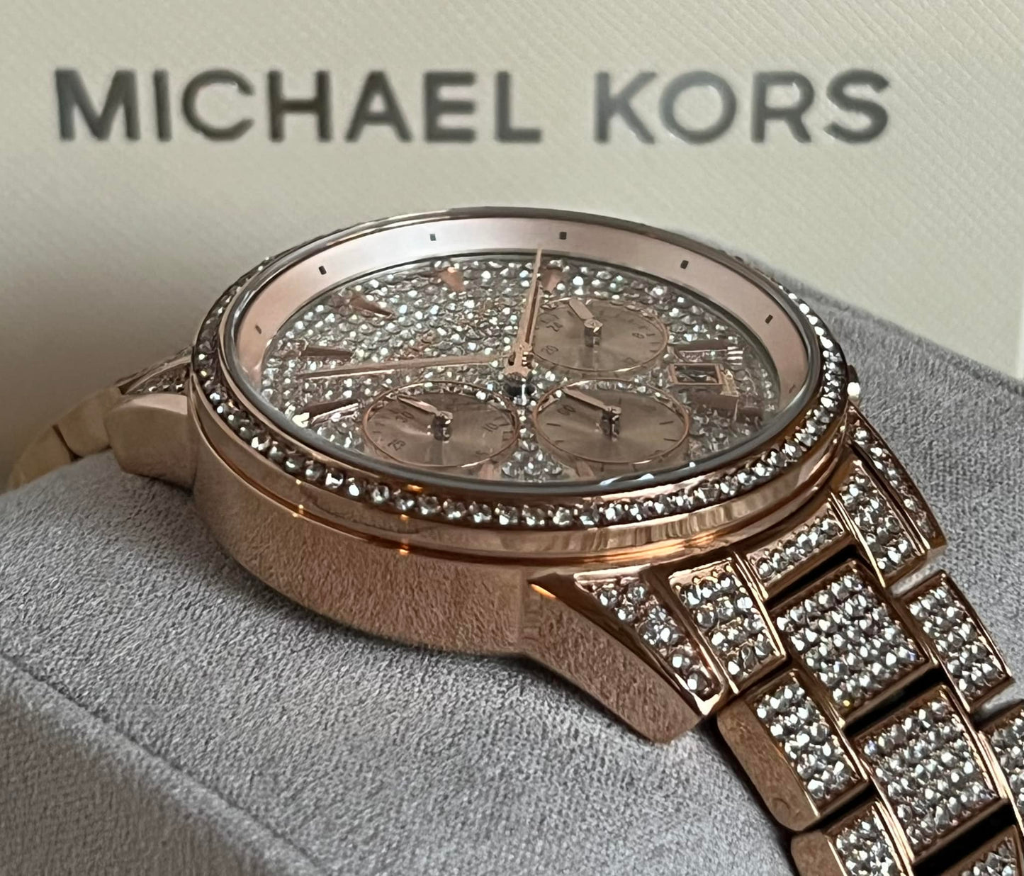 Michael Kors Women’s Ritz Pave Rose Gold-Tone Watch