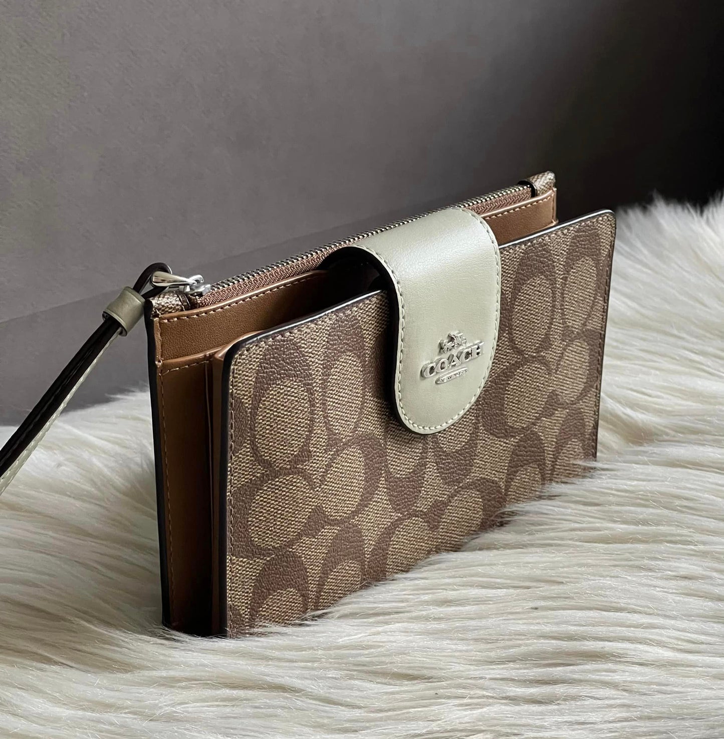 Coach Phone Wallet In Colorblock Signature Canvas