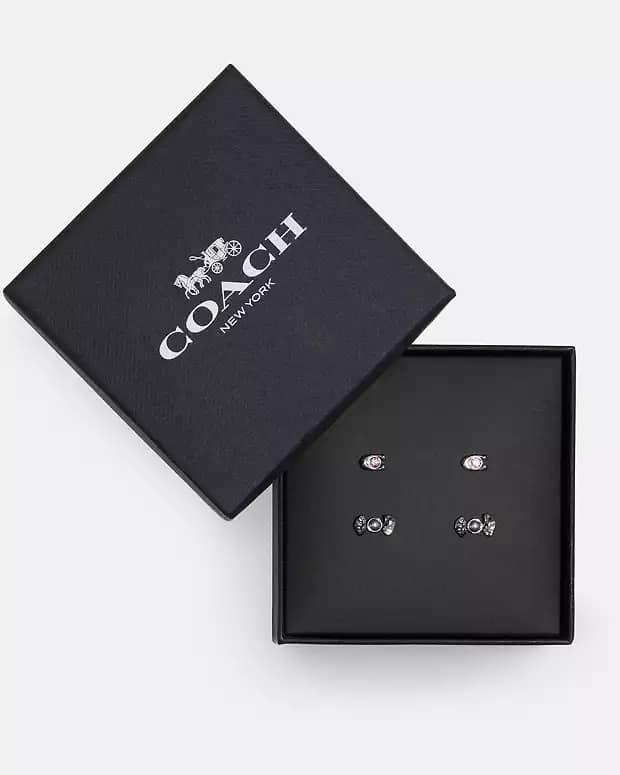 Coach Candy And Bow Stud Earrings Set