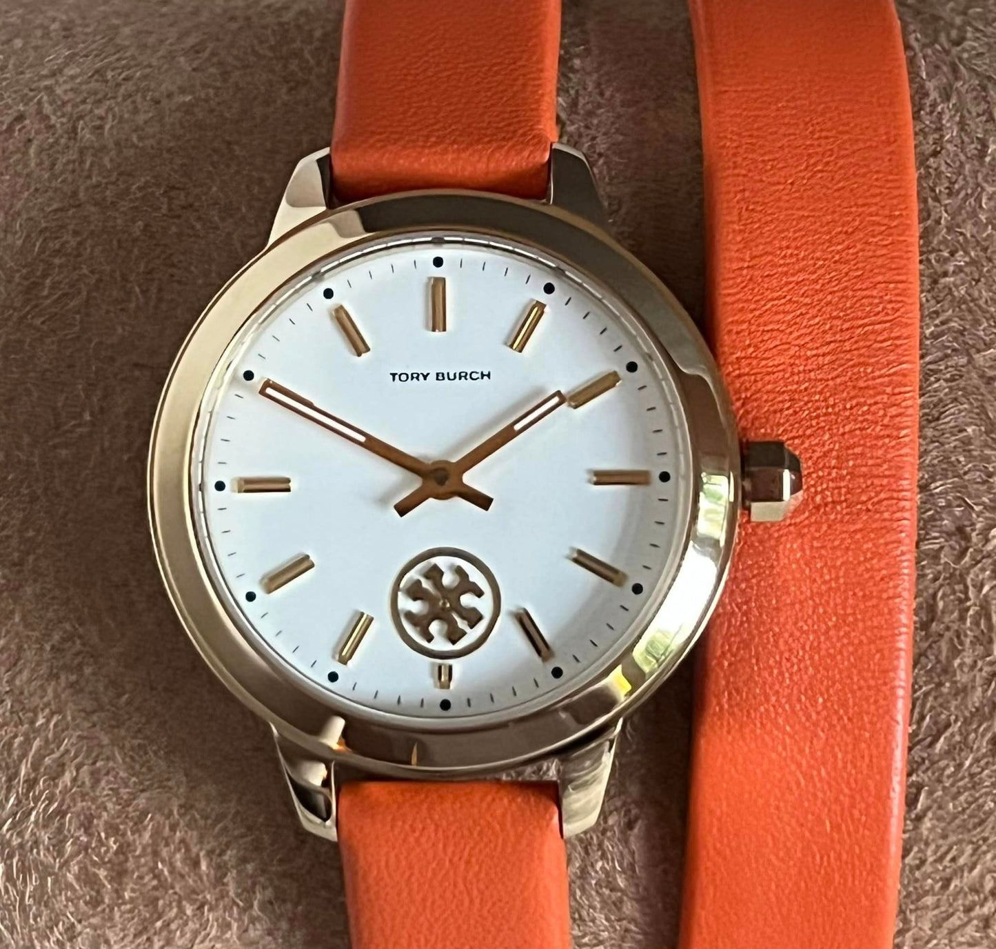 Tory Burch Women’s Collins Orange Double Wrap Watch