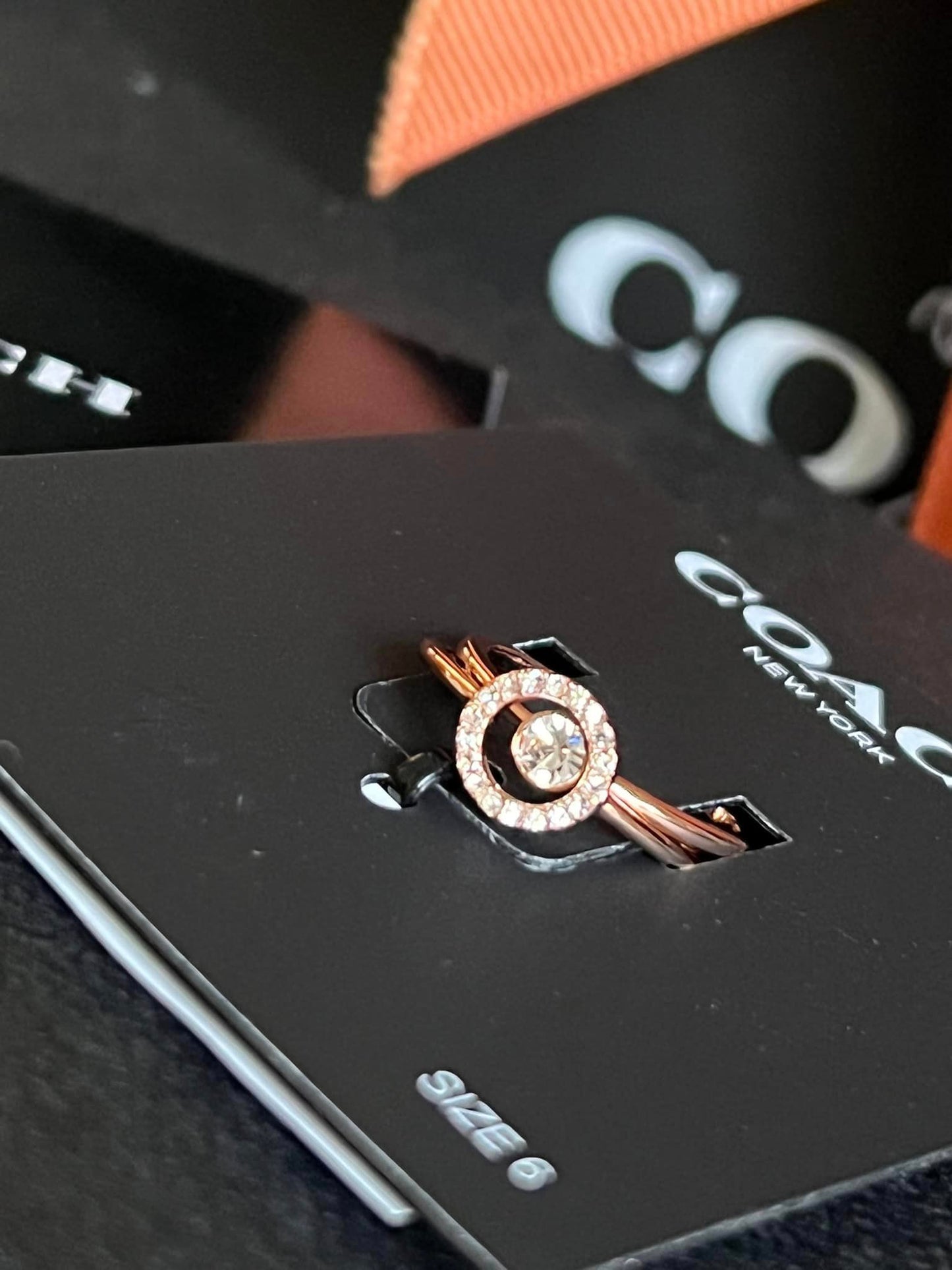 Coach Halo Pave Ring Set