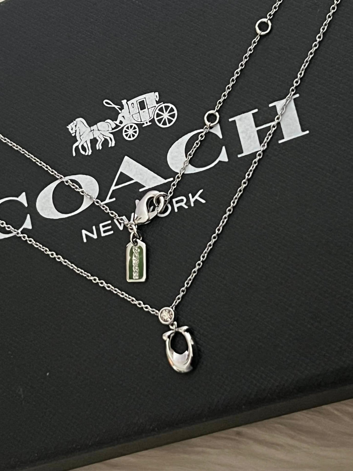 Coach Signature Enamel Necklace