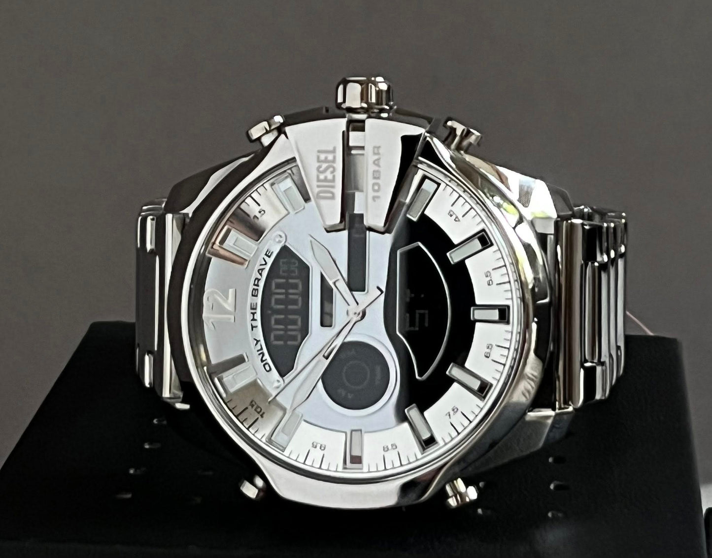 Diesel Men’s Mega Chief Ana-Digi Stainless Steel Watch
