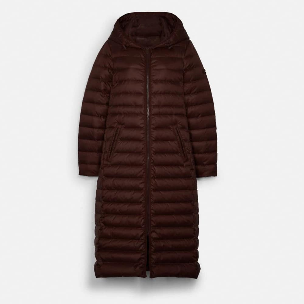 Coach Long Down Coat with Hood