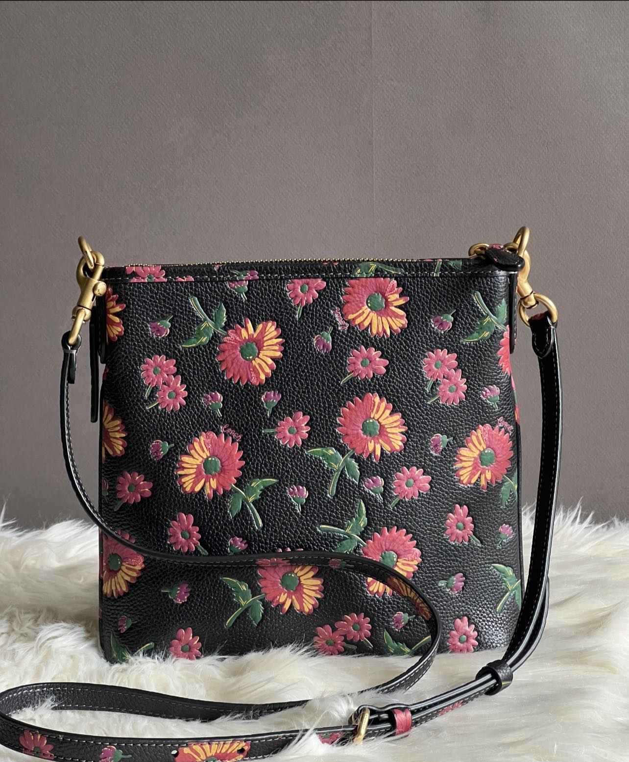 Coach Kitt Messenger Crossbody Bag with Floral Print