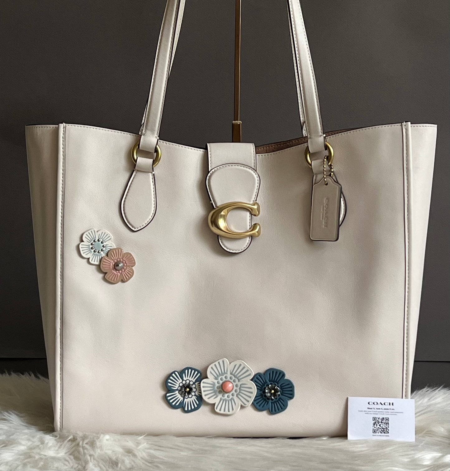 Coach Theo Tote with Tea Rose Charms