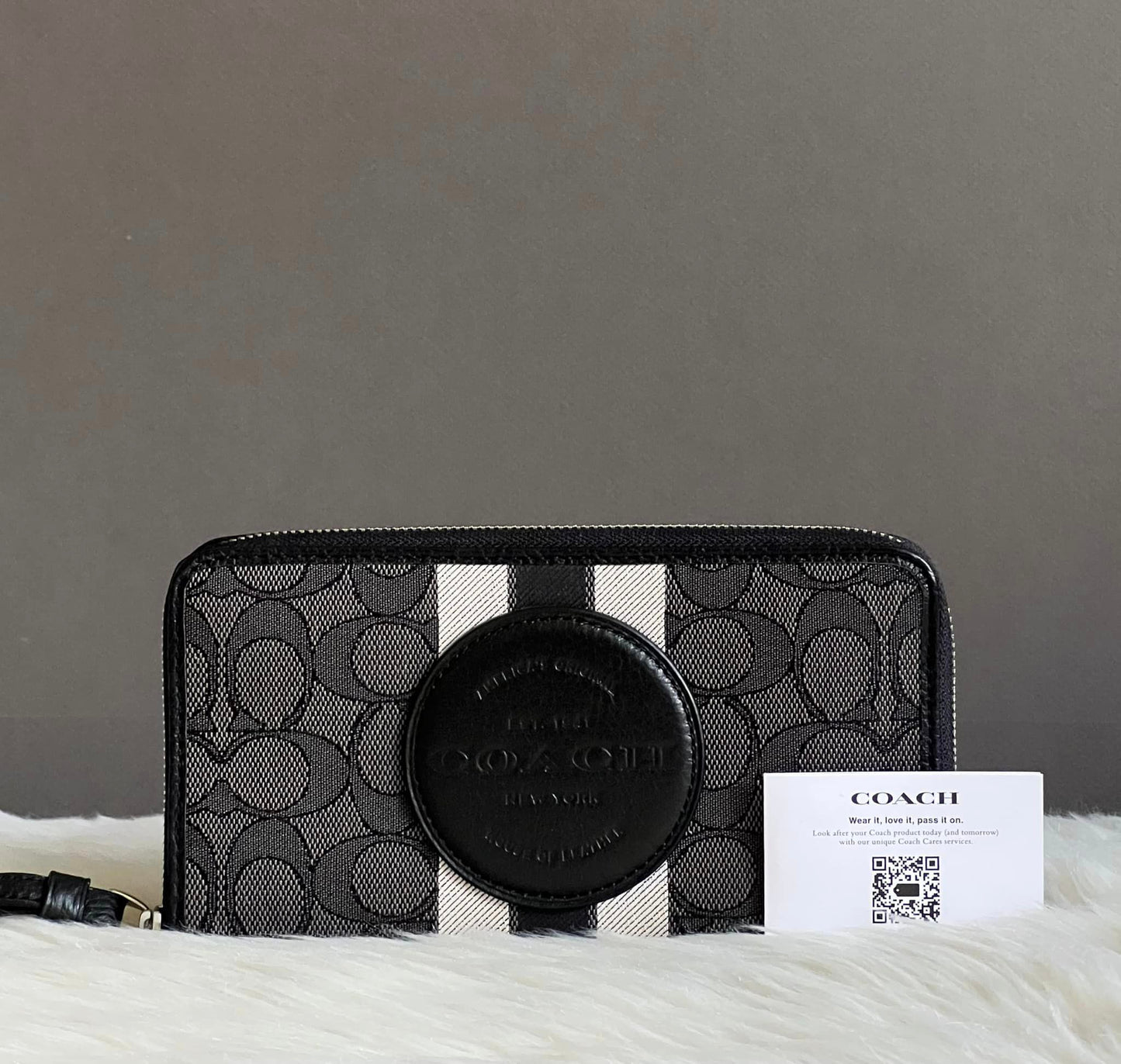 Coach Dempsey Large Phone Wallet In Signature Jacquard With Stripe And Coach Patch