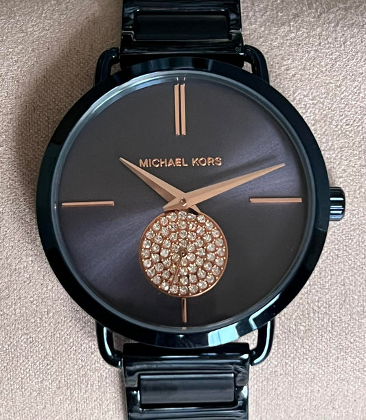 Michael Kors Women's Portia Crystallized Blue Steel Watch