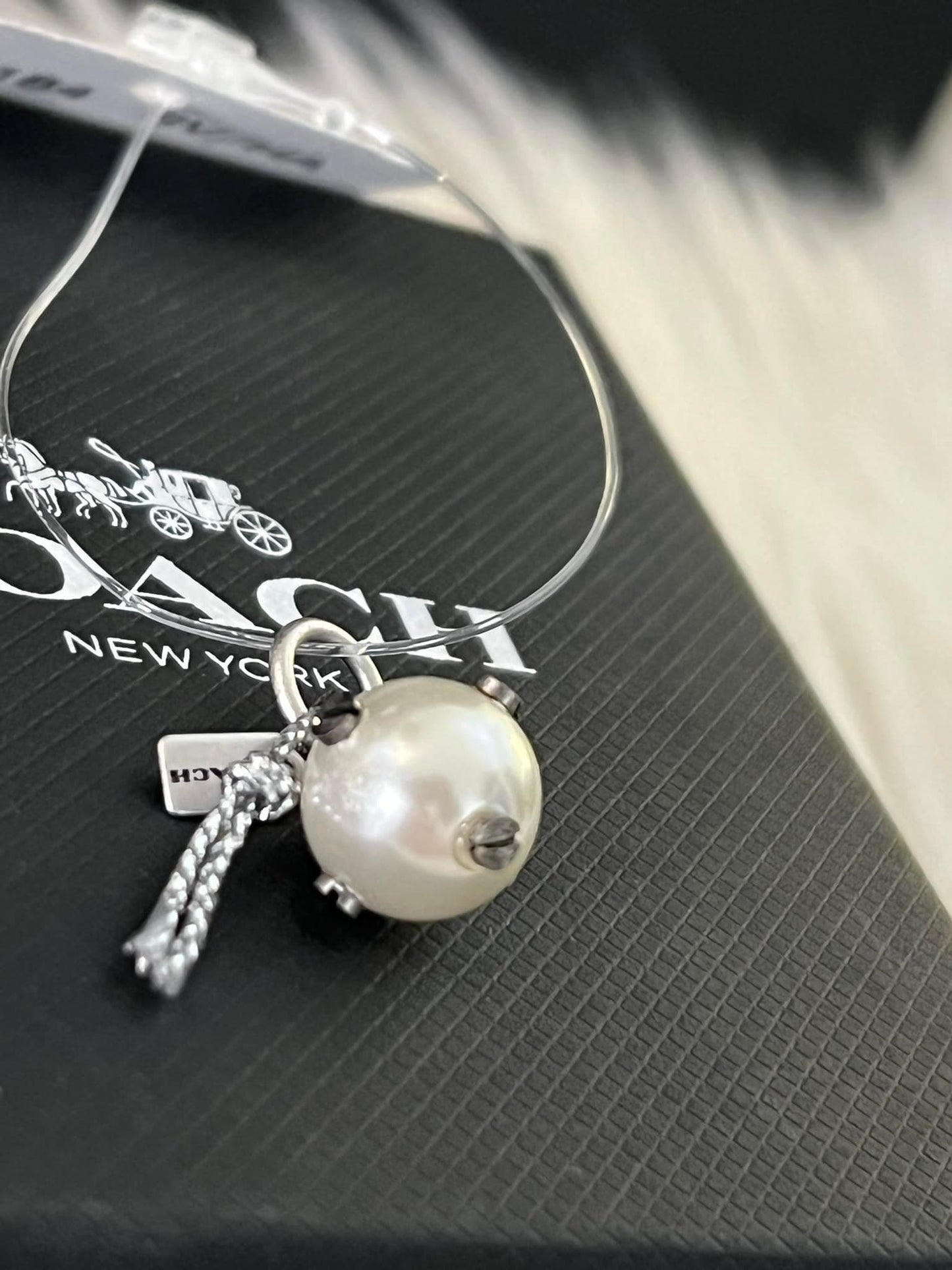 Coach Nailhead Pearl Charm