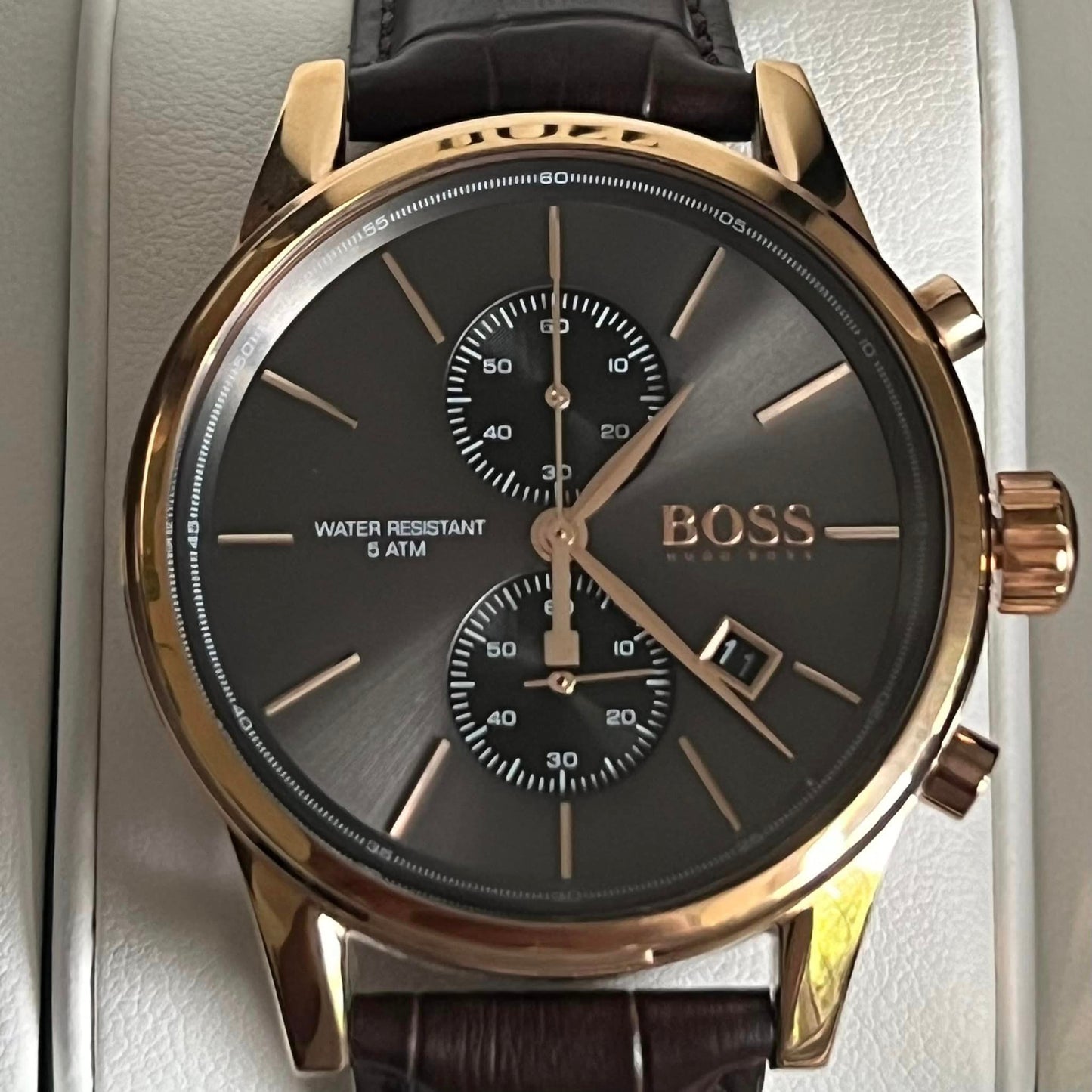 Hugo Boss Men’s Croc-Embossed Leather Watch