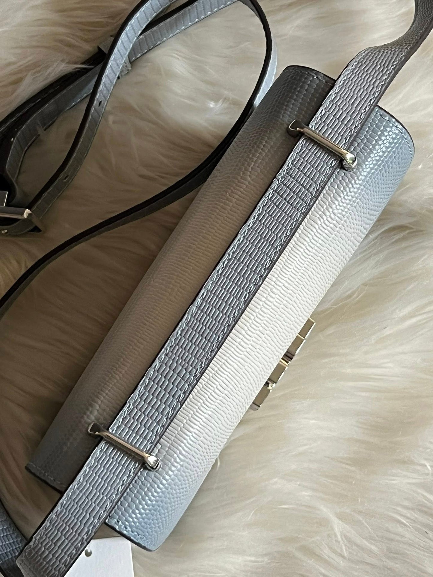 Tory Burch Eleanor Lizard Small Convertible Shoulder Bag