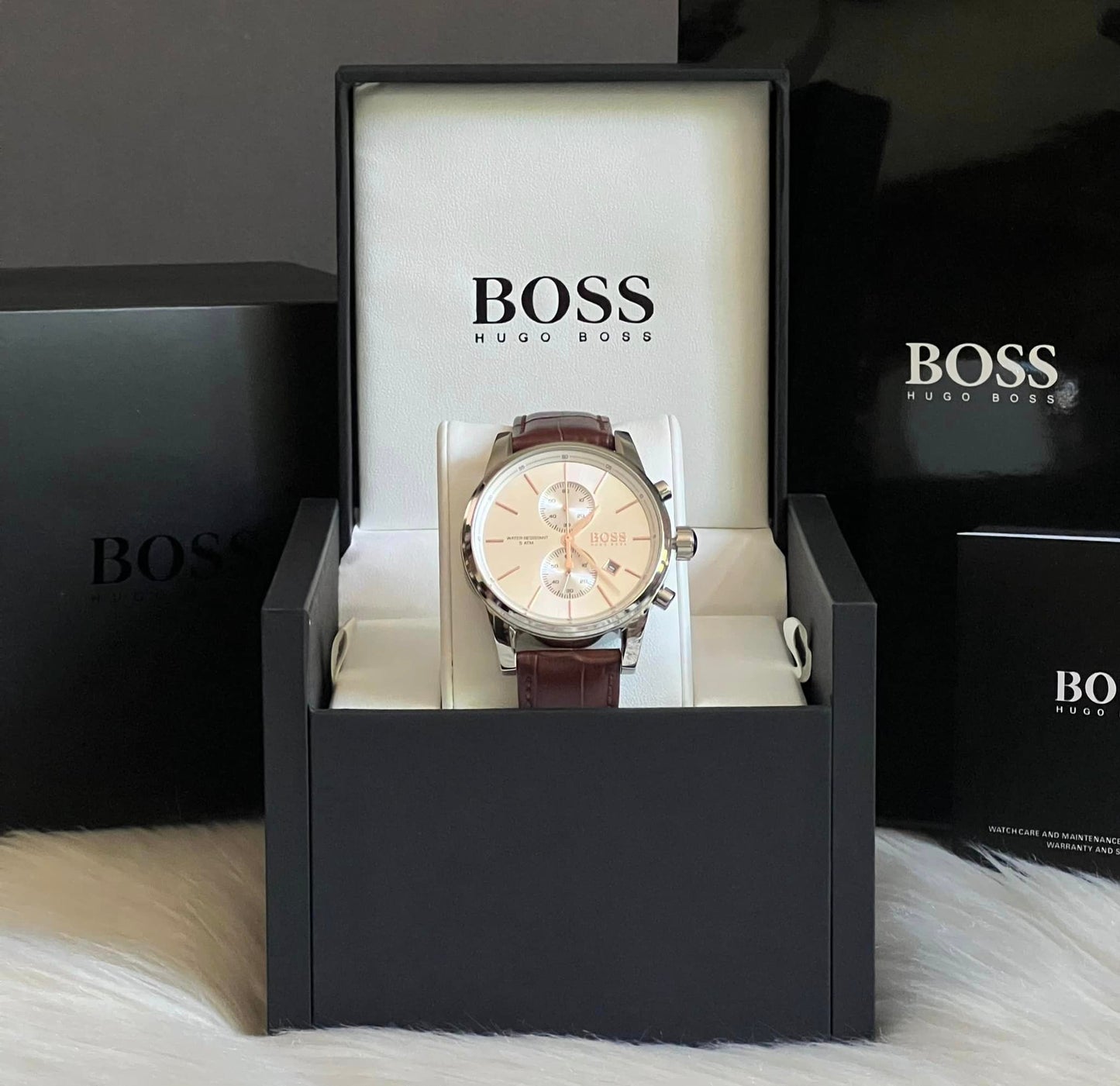 Hugo Boss Men’s Chronograph Leather Strap Quartz Watch