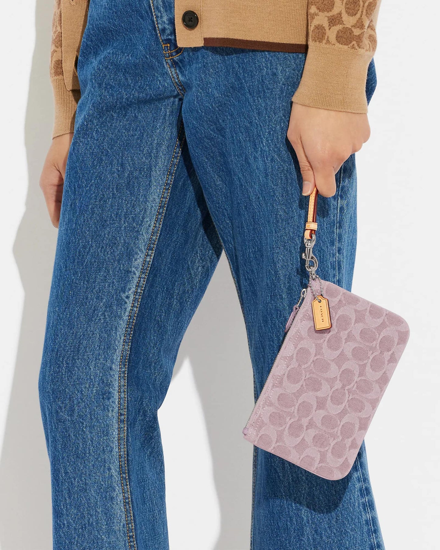 Coach Small Wristlet in Signature Denim