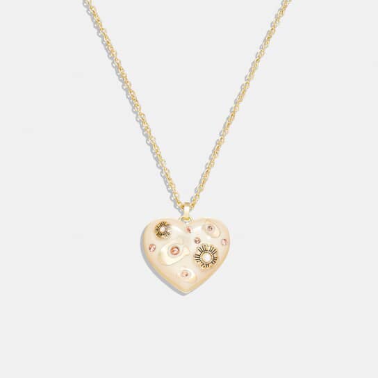 Coach Signature Heart Pendant Necklace