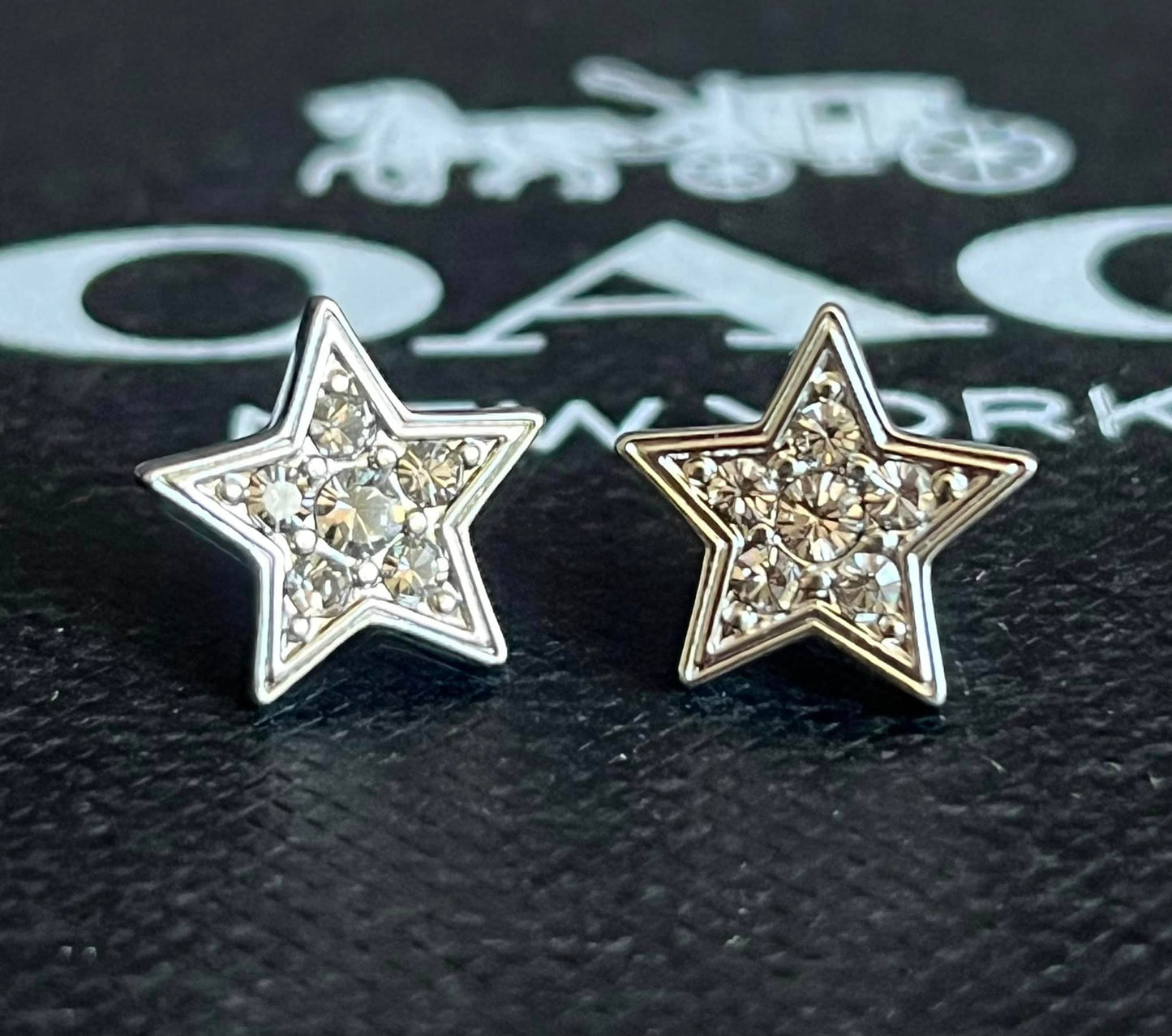 Coach Signature and Pave Star Stud Earrings