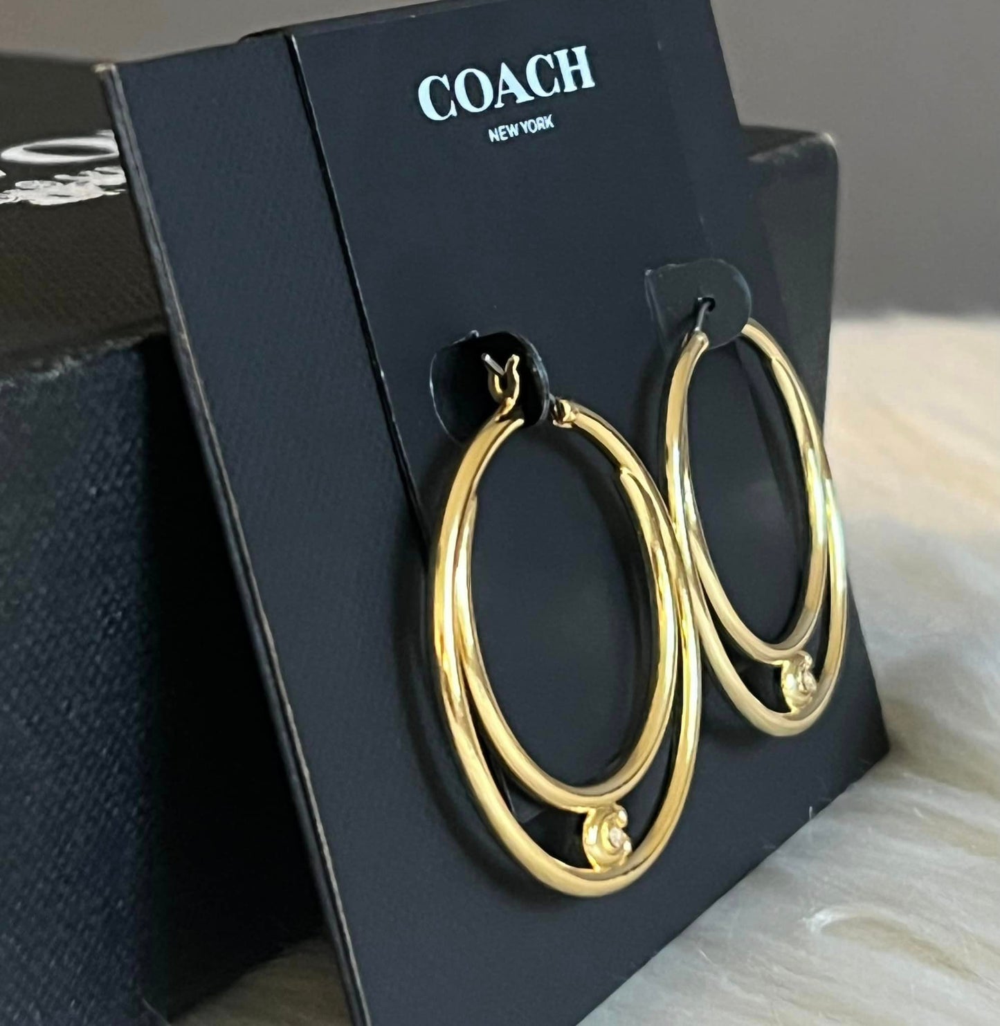 Coach Signature Double Hoop Earrings