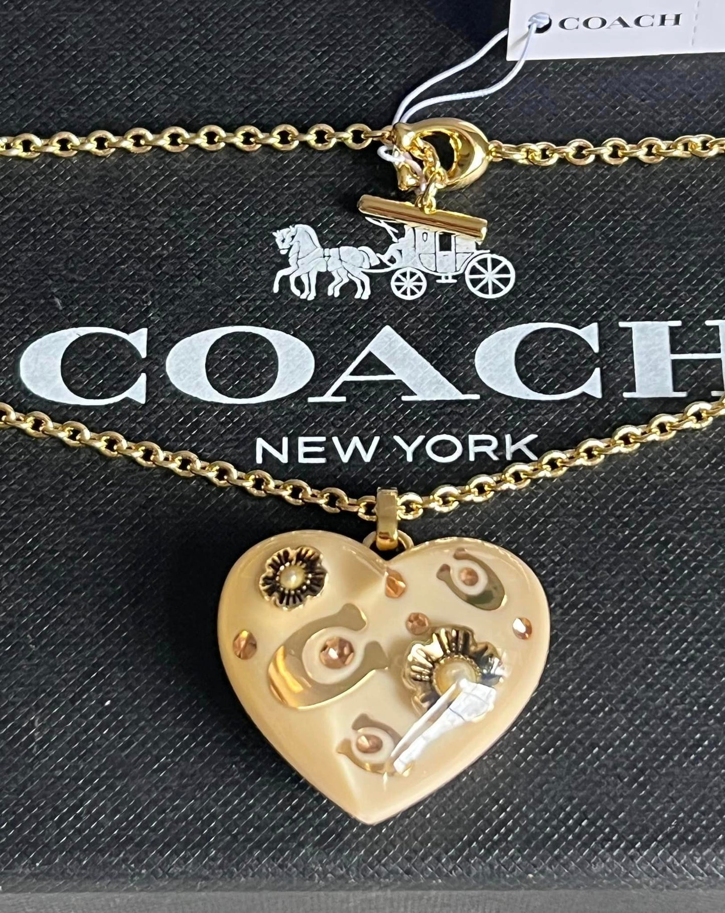 Coach Signature Heart Pendant Necklace