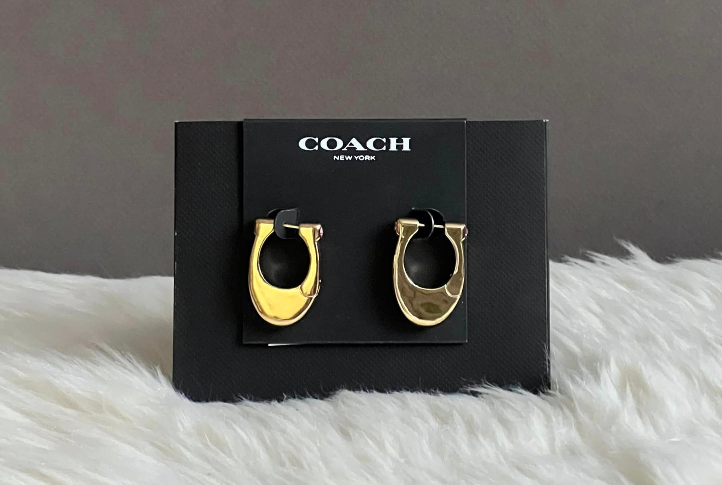 Coach Chunky Signature Hoop Earrings