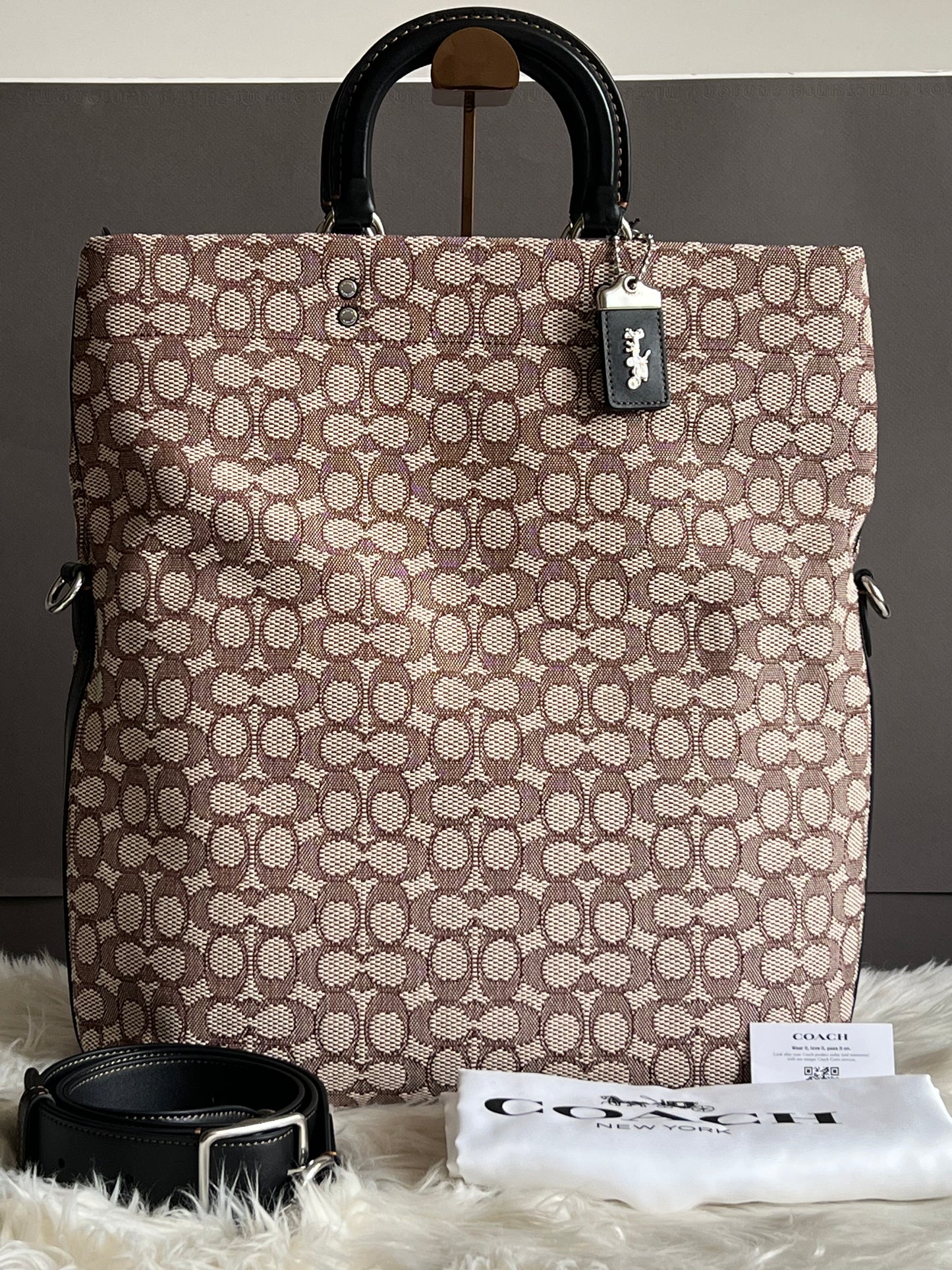 Coach Rowe Foldover Tote in Signature Textile Jacquard