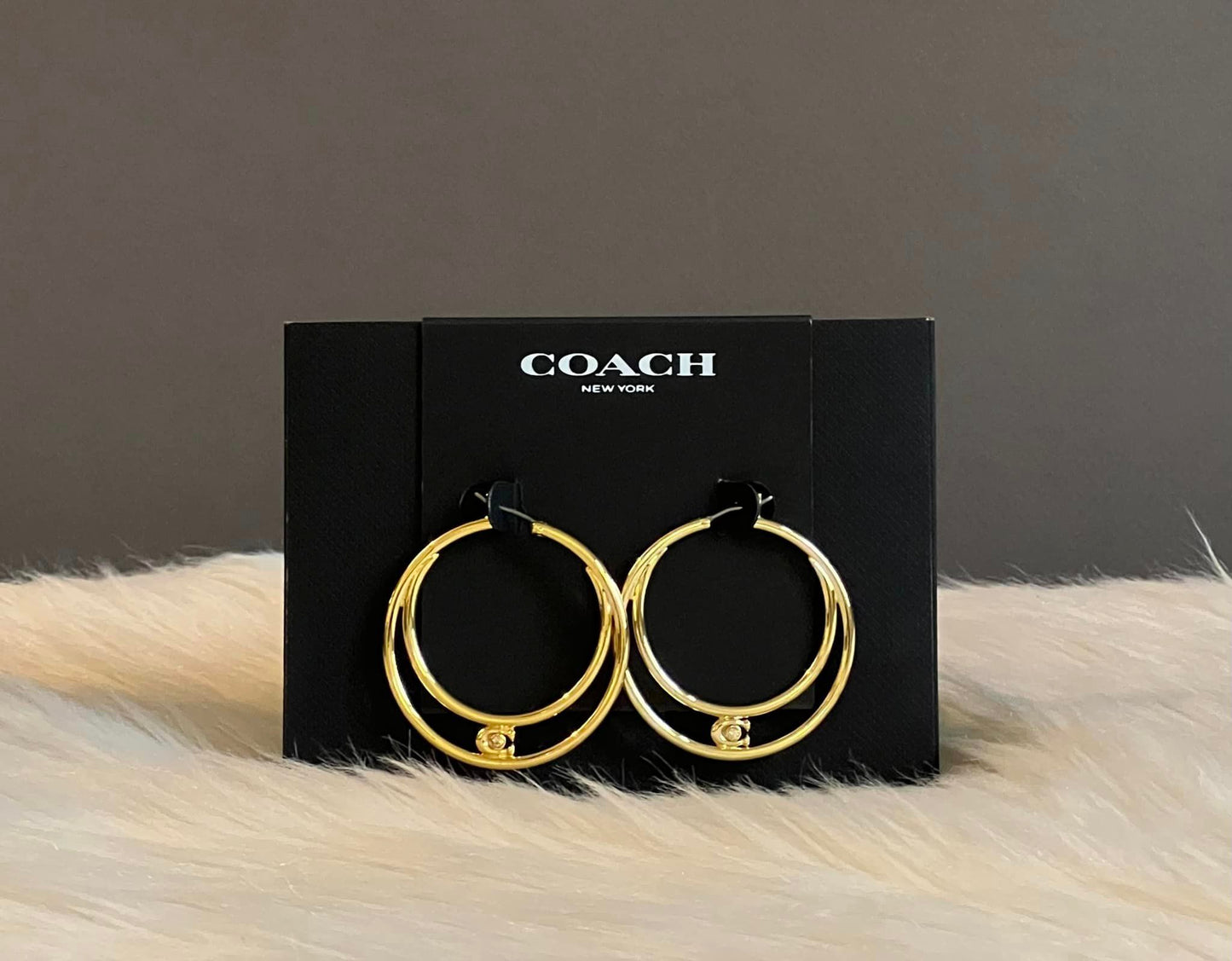 Coach Signature Double Hoop Earrings