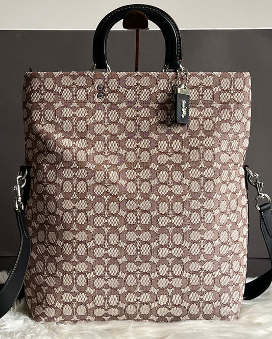 Coach Rowe Foldover Tote in Signature Textile Jacquard