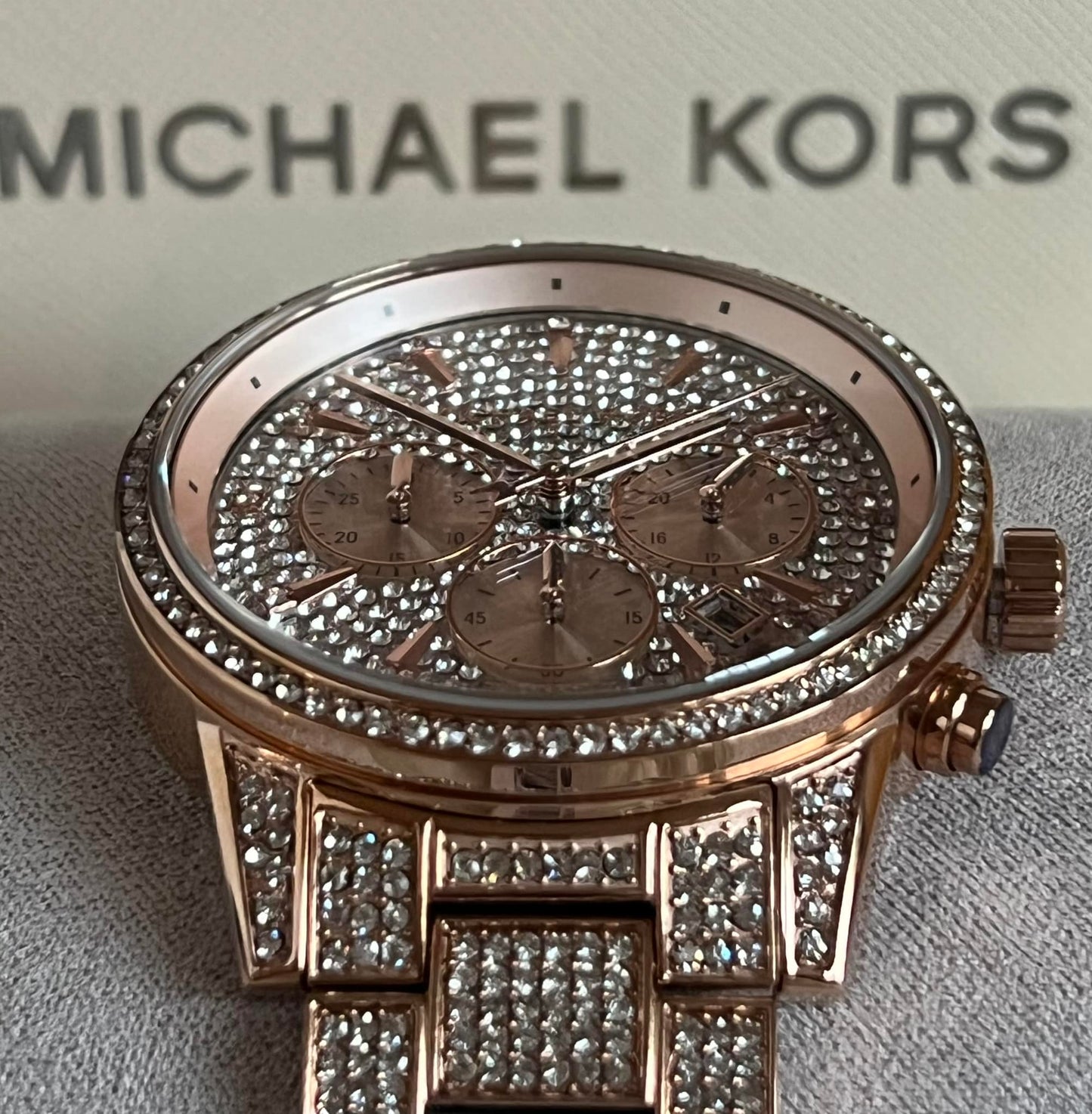 Michael Kors Women’s Ritz Pave Rose Gold-Tone Watch