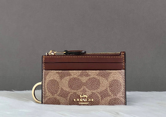 Coach Mini Skinny Id Case In Signature Canvas