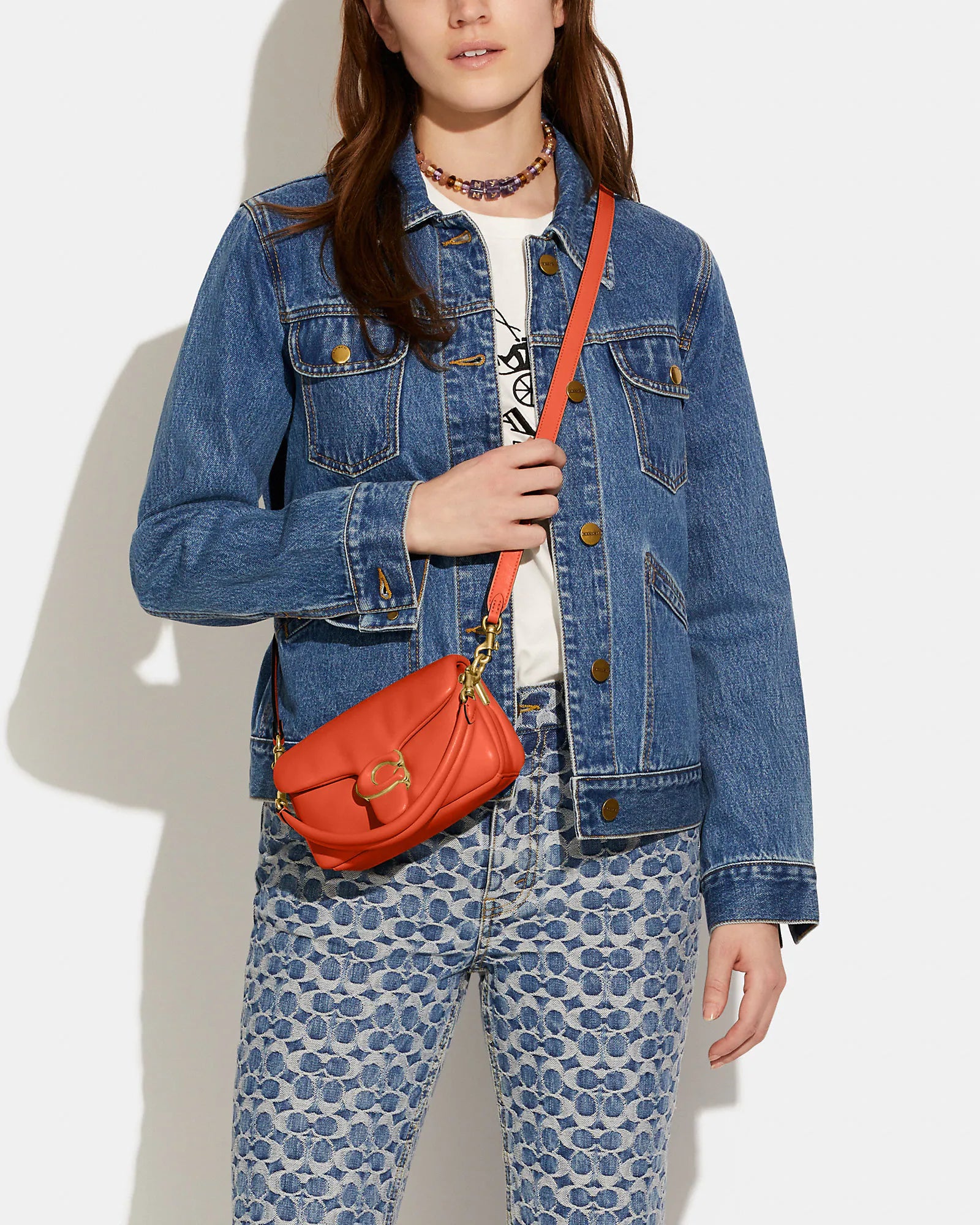 Coach PILLOW MADISON SHOULDER BAG IN SIGNATURE DENIM WITH QUILTING