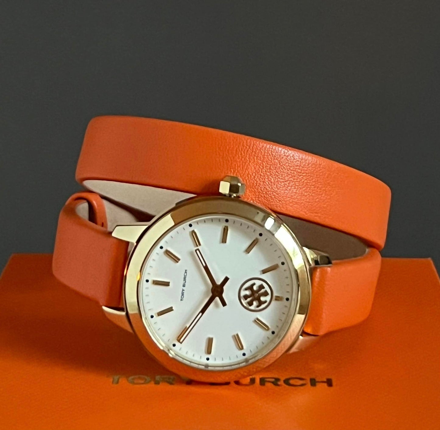 Tory Burch Women’s Collins Orange Double Wrap Watch