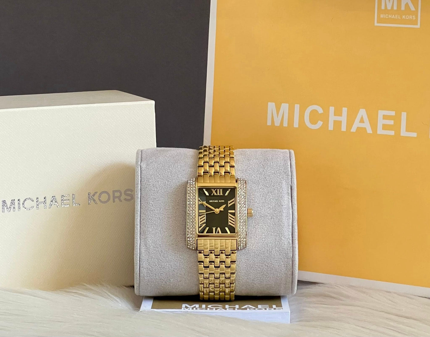 Michael Kors Women’s Emery Three-Hand Gold-Tone Stainless Steel Watch