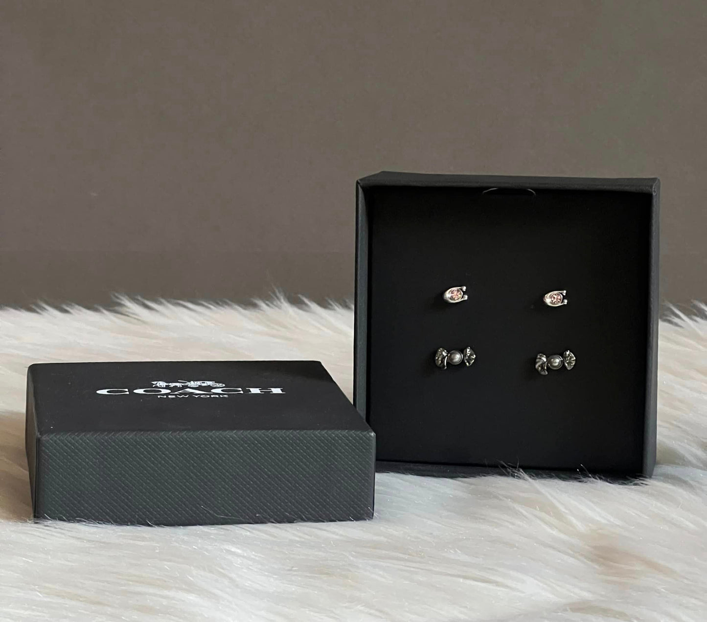 Coach Candy And Bow Stud Earrings Set