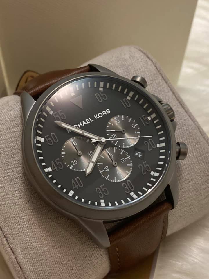Michael Kors Men’s Gage Chrono Brown Leather Watch