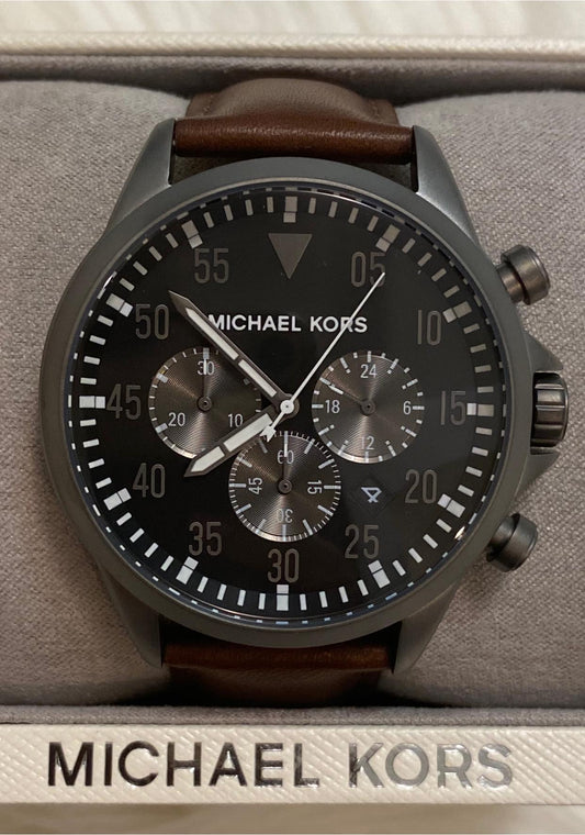Michael Kors Men’s Gage Chrono Brown Leather Watch