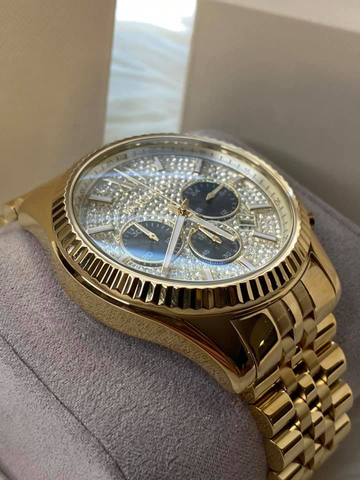 Mk lexington gold top tone watch