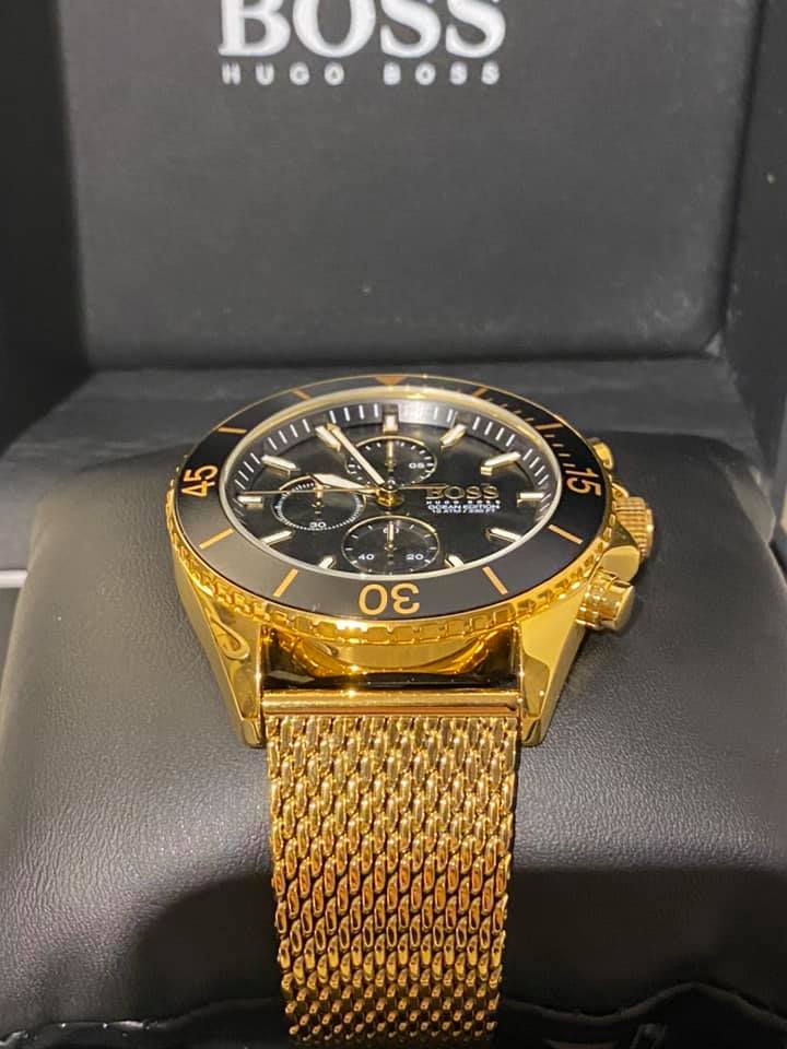 Hugo boss ocean edition watch clearance gold